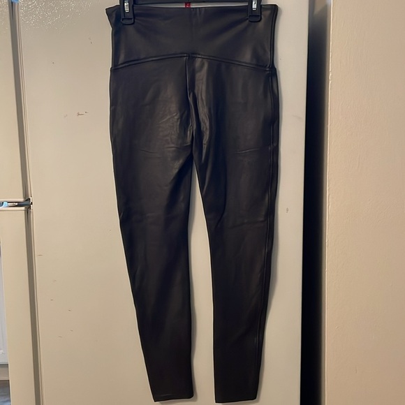 SPANX High-Waisted Black Faux Leather Leggings Size XL - Picture 5 of 7